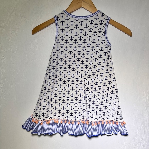 SASSY ME Girls 4 Sailboat Boat Pom Pom Anchor Nautical Beach BOUTIQUE DRESS - Picture 5 of 7